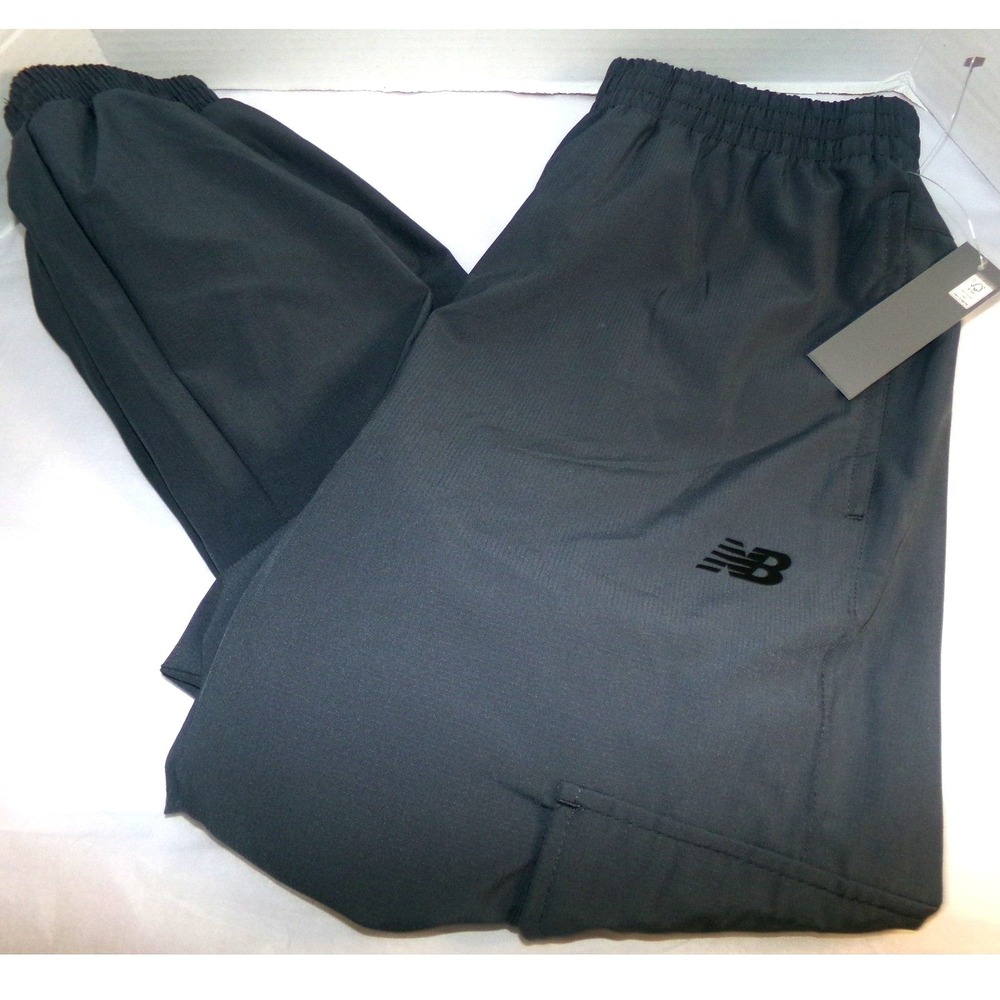 New Balance Mens SZ Med Mesh Lined Track Pants Gray Cargo Joggers Athletic